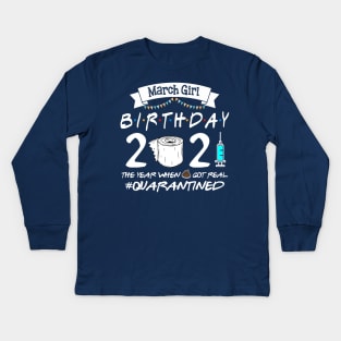 March Girl Birthday Gift 2021 Kids Long Sleeve T-Shirt